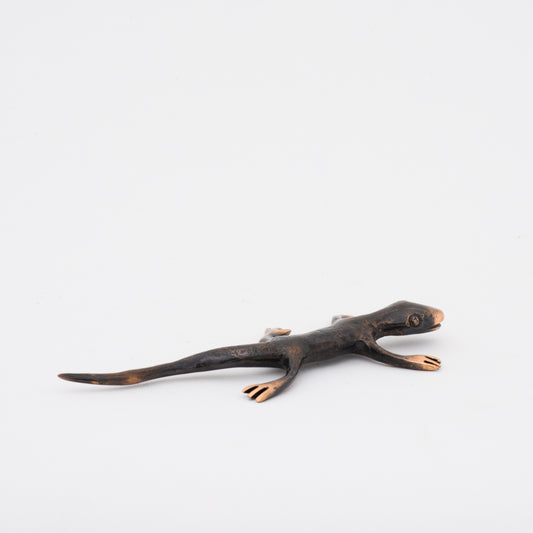 Gecko in Bronze with Patina Paperweight