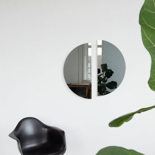 Set of 2 Luna™ Half-Moon Black & Bronze Tinted Semi-circular Contemporary Frameless Mirrors