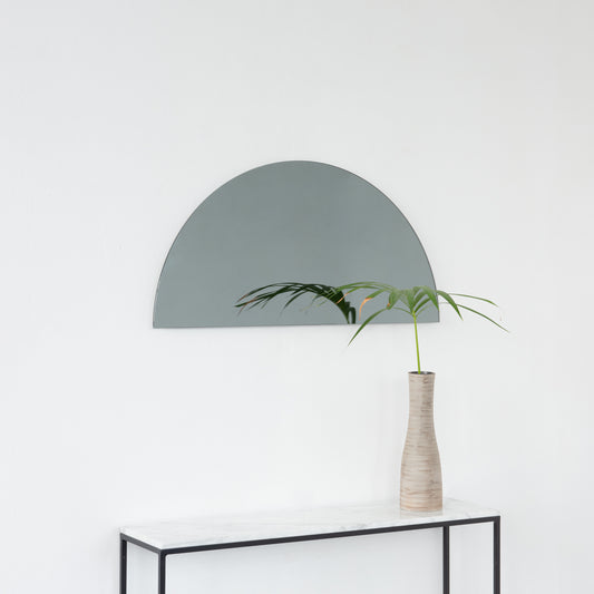 Luna™ Half Moon Semi-circular Black Tinted Frameless Modern Mirror
