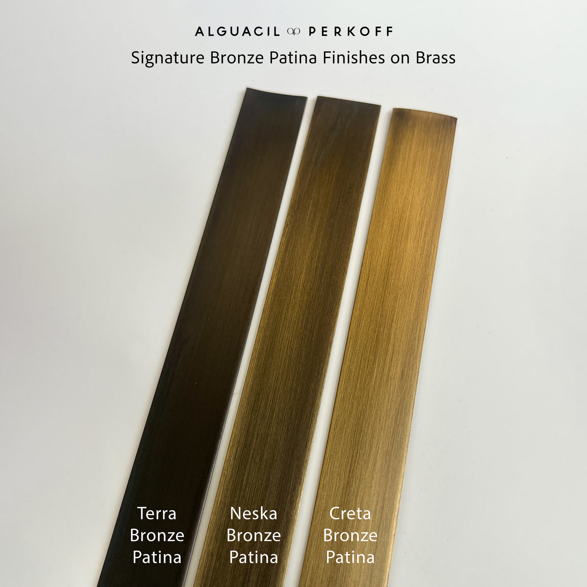 Alguacil & Perkoff Mirrors Handcrafted Bronze Patina Frame Finishes Samples