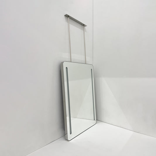 Ceiling Suspended Front Illuminated Rectangular Mirror with Stainless Steel Frame