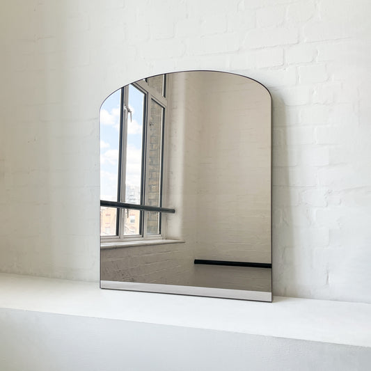 Arched Overmantel Mirror with Bronze Patina Brass Frame