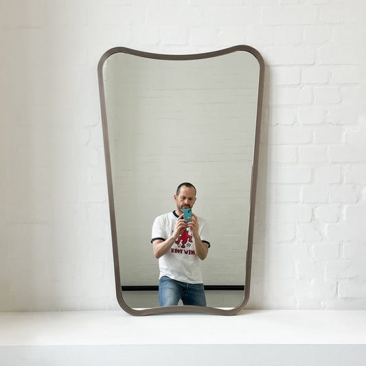 Mid-century style Freeform Mirror with Bronze Patina Full Frame - Vintage N.2