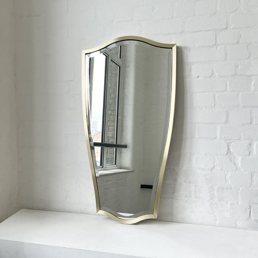 Vintage N.7 Freeform Mirror with a Bevel and a Brass Full Frame