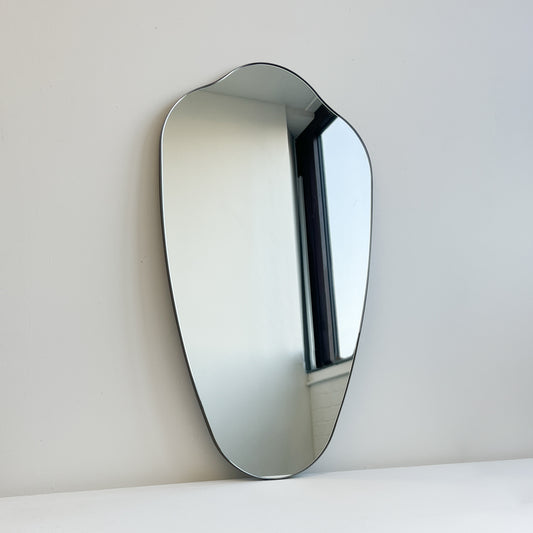 Vintage N.9 Mid-century Inspired Freeform Wall Mirror with Minimalist Frame