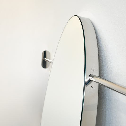 Wall to Wall Handcrafted Oval Mirror with Minimalist Frame