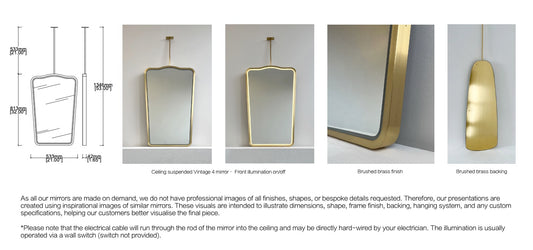 Set Of 3 Bespoke Mirrors: 2 Suspended And 1 Wall Hanging