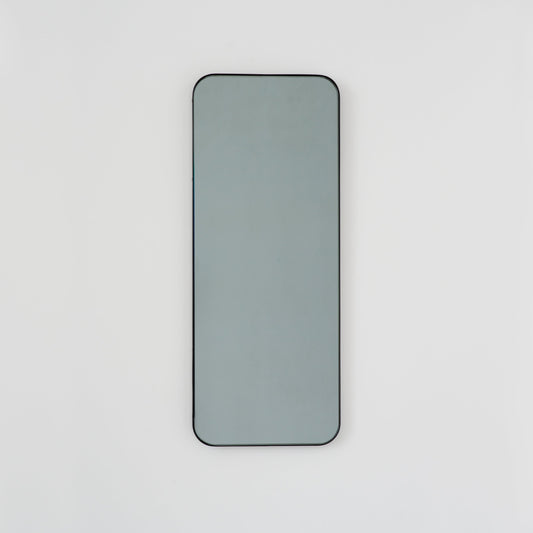 In Stock Quadris™ Rectangular Black Tinted Contemporary Mirror with Black Frame