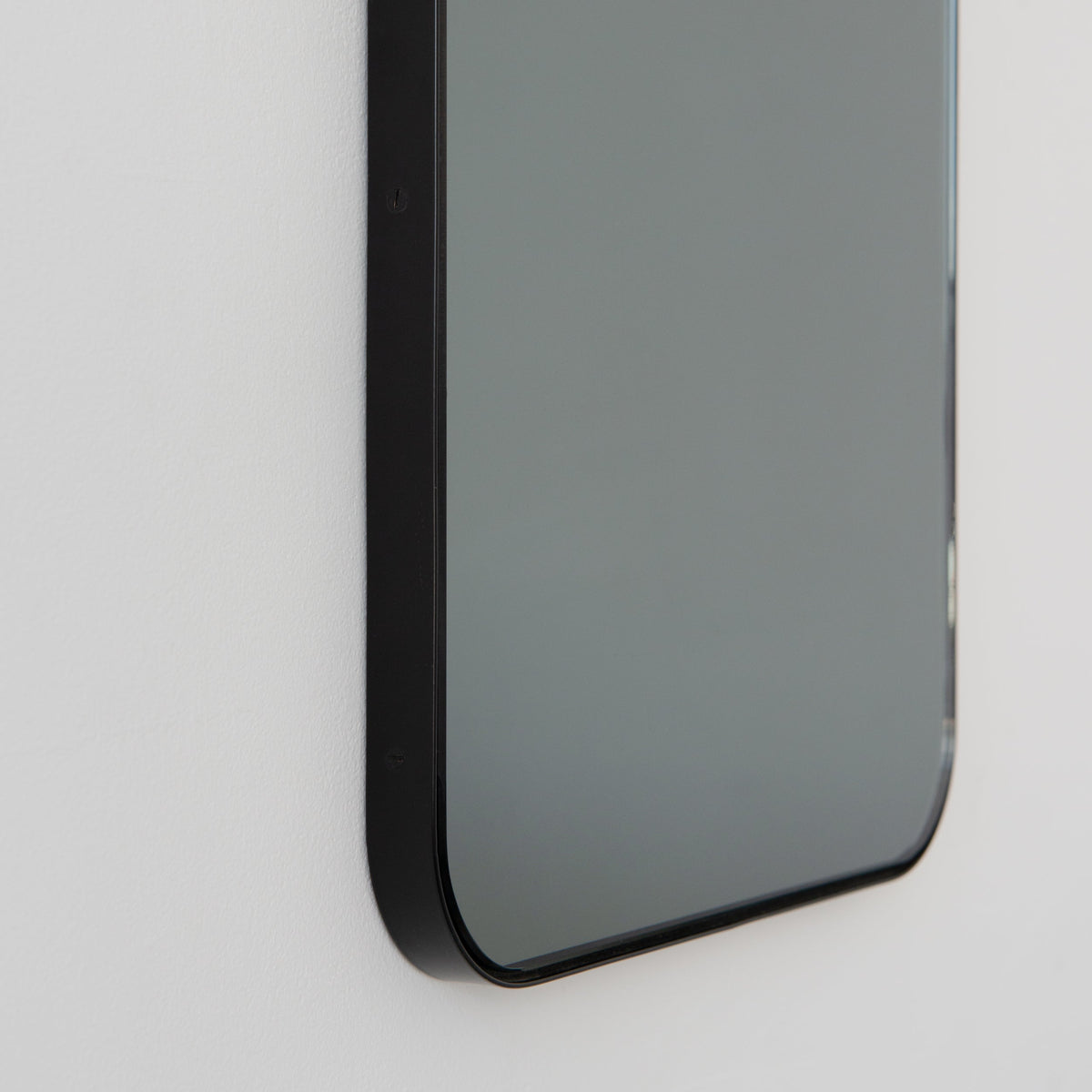 In Stock Quadris™ Rectangular Black Tinted Contemporary Mirror with Black Frame