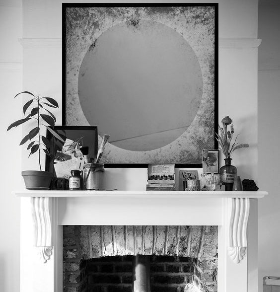 Sunrise™ Antiqued and Finely Etched Illuminated Mirror with Blackened Metal Frame