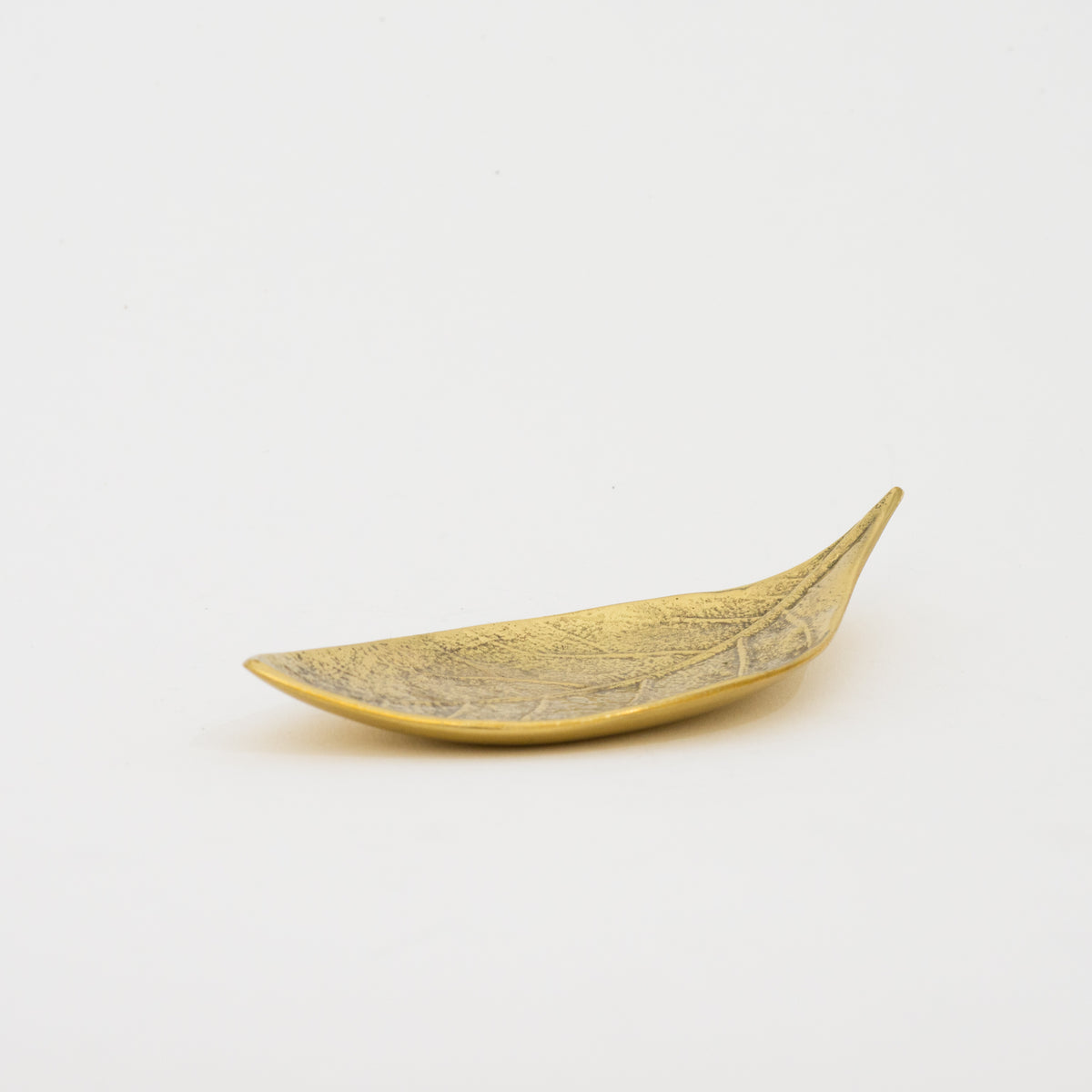 Brass Cast Leaf Decorative Tray Dish Vide-poche, Small