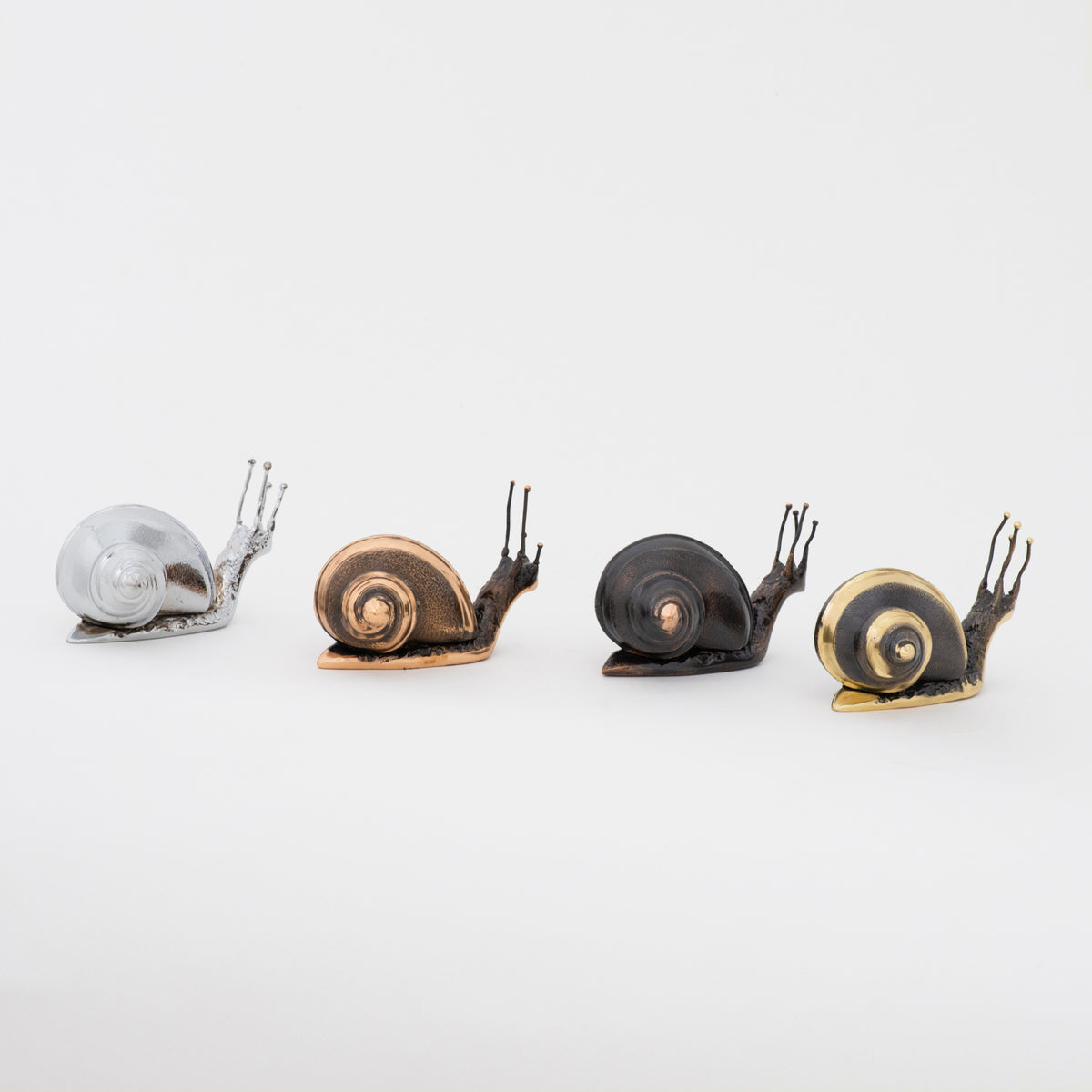 Handmade Cast Brass Snail Paperweight, Large