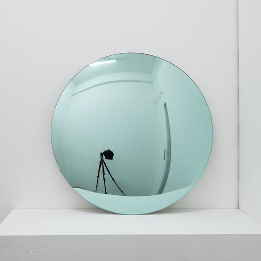 Orbis™ Round Light Green Tinted Contemporary Convex Frameless Mirror