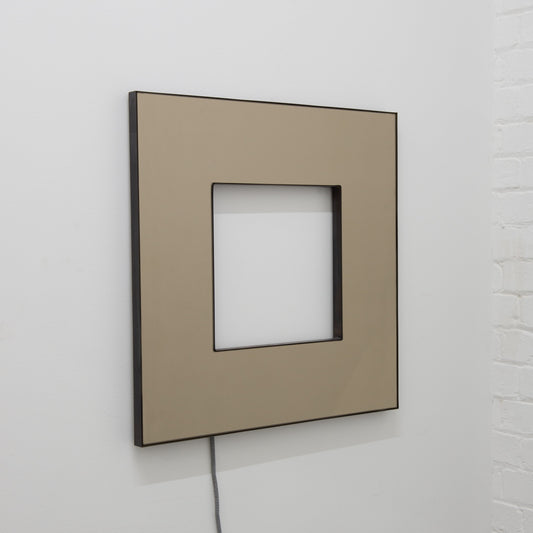 Back Illuminated Contemporary Bronze Tinted Square Donut™ Mirror