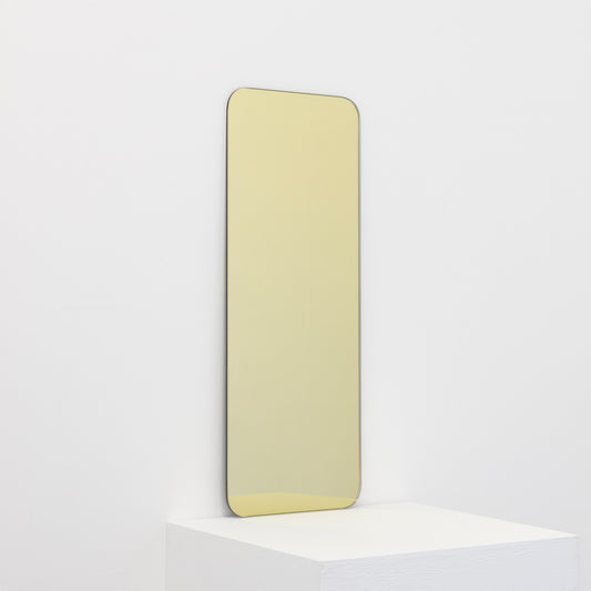 Quadris™ Gold Tinted Rectangular Minimalist Frameless Mirror, Customisable