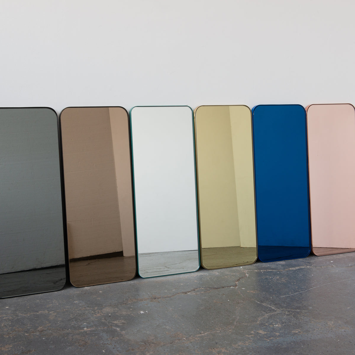 Quadris™ Rectangular Minimalist Mirror with a White Frame