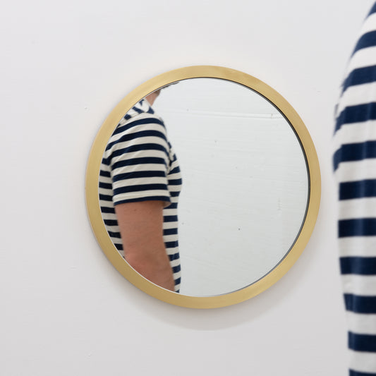 Orbis™ Round Mirror with a Handcrafted Brass Full Frame