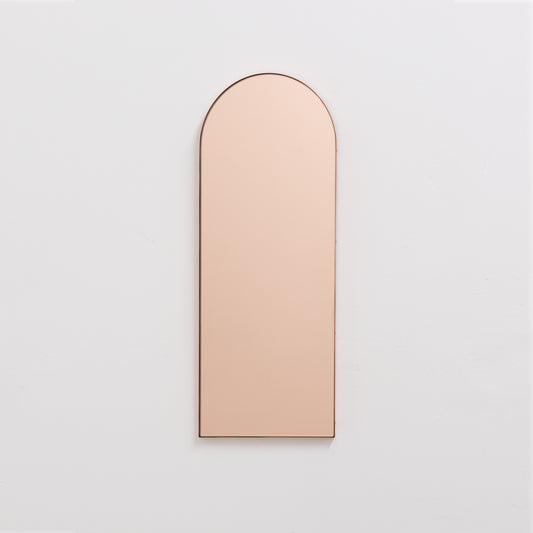 Arcus™ Arch shaped Rose Gold Contemporary Mirror with a Copper Frame