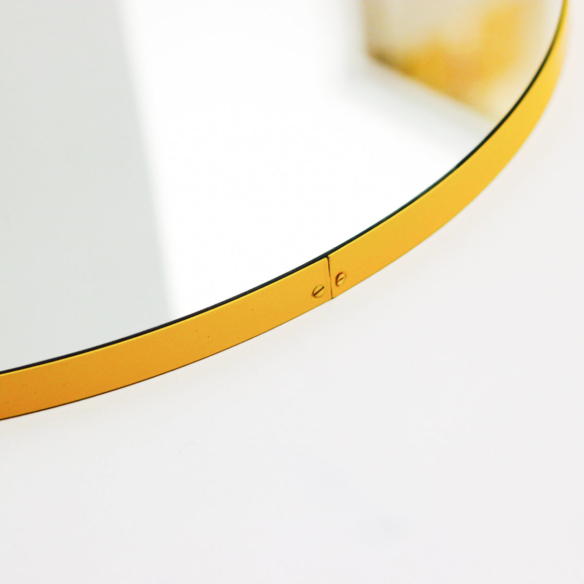 Luna™ Half-Moon shaped Modern Mirror with a Yellow Frame