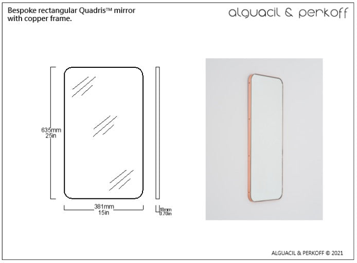 Bespoke Quadris™ Mirror with Copper Frame