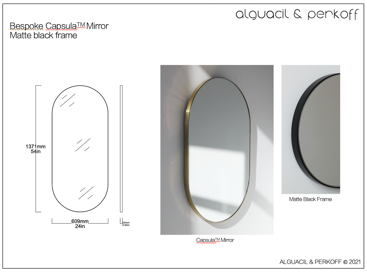 Bespoke Capsula™ Mirror Matte Black Frame 54x24"