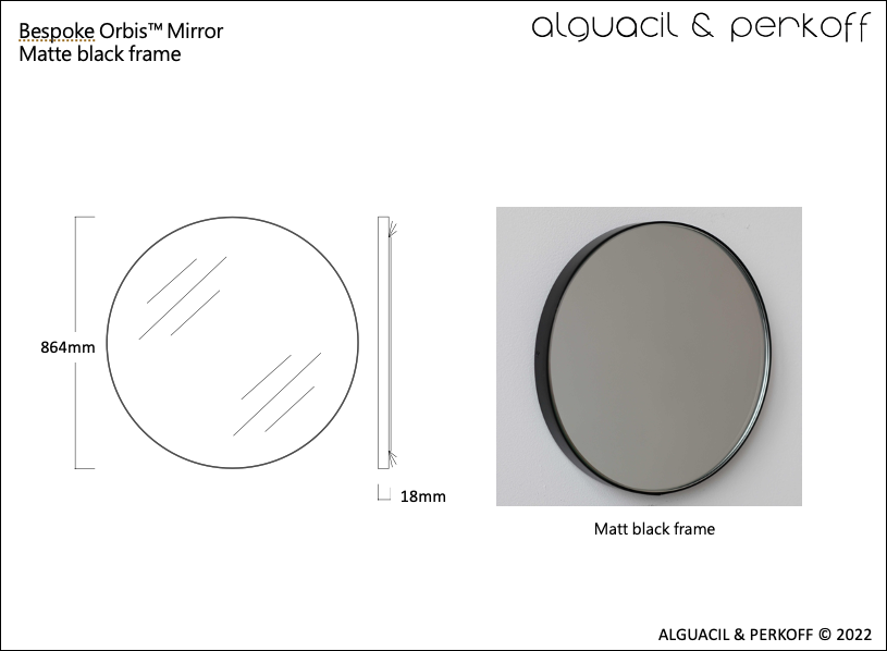 Bespoke Orbis™ Mirror Matte Black Frame (864 x 18mm)