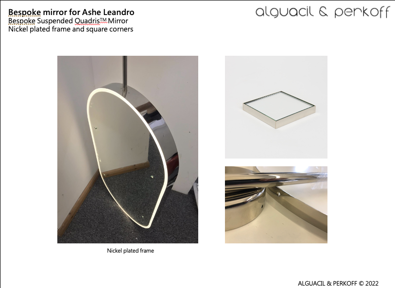 Bespoke Suspended Quadris™ Nickel Plated square Cornes(965 x 660 x 30mm)