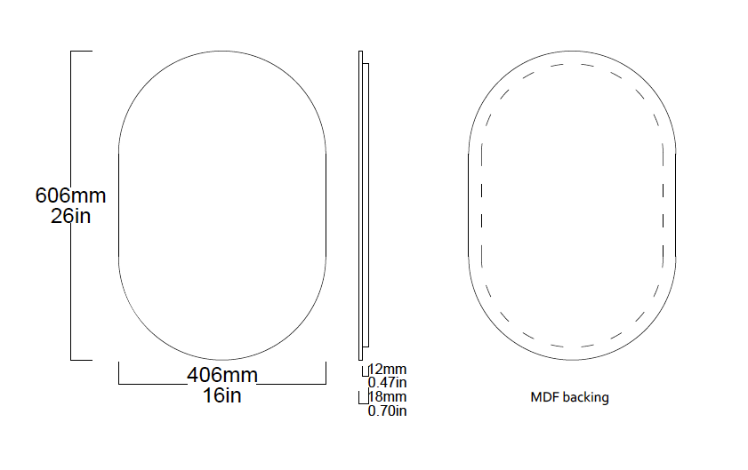 Set of 2 Bespoke Capsula™ Mirrors Standard Silver Tint Frameless (660 x 406 x 6 x 18mm)