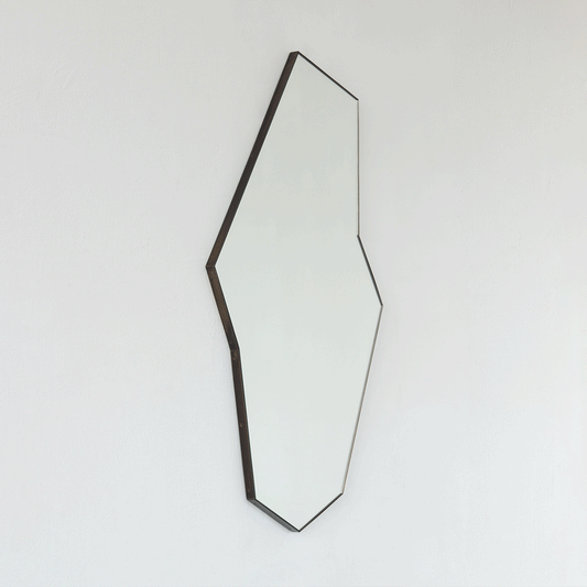 Octagon Bapa™ Irregular shaped Art Deco Mirror with a Bronze Patina Frame