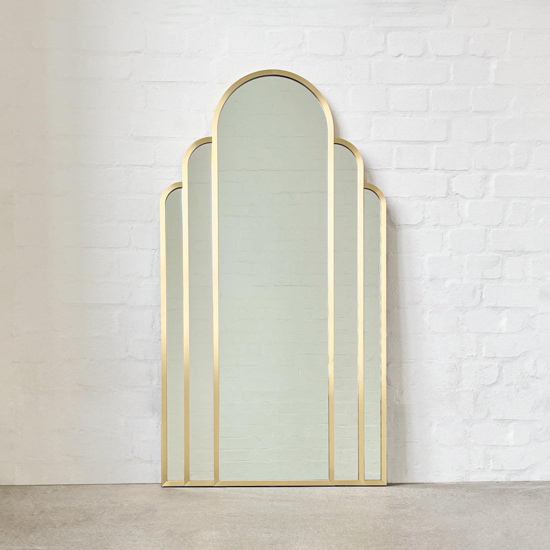 NEW Stunning Art Deco Arched Handcrafted Mirror with Brass Frame - Vintage Series
