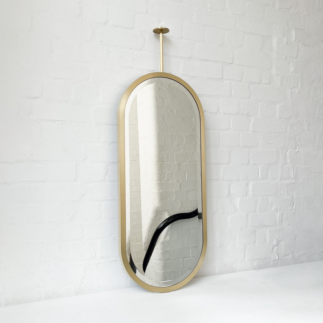 NEW Stunning Ceiling-Suspended Contemporary Capsula™ Mirror with a Bevel