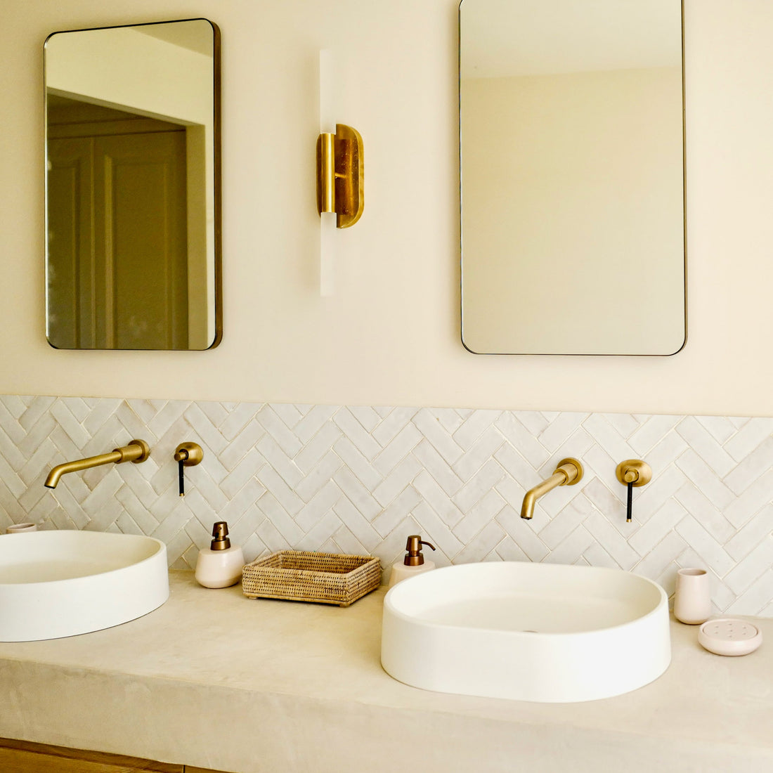Bespoke Quadris Mirror with a Bronze Patina Frame