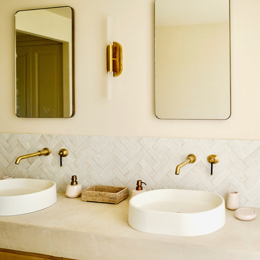 Bespoke Quadris Mirror with a Bronze Patina Frame