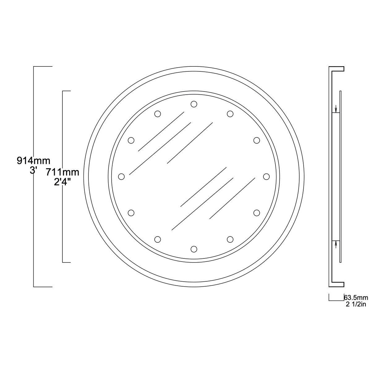Special edition Orbis™ Round Mirror with Brass Frame, Bevel and Bespoke Illumination