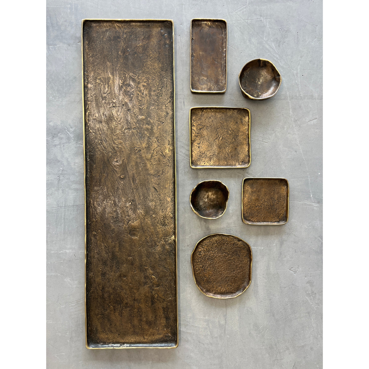 Wabi Sabi Irregular Small Hand Cast Bronze Decorative Bowl, Vide-Poche