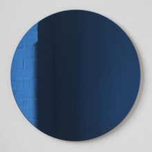 Orbis™ Blue Tinted Round Contemporary Frameless Mirror with Floating Effect