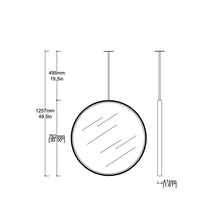 Orbis™ Ceiling Suspended Illuminated Round Mirror with Full Brass Frame