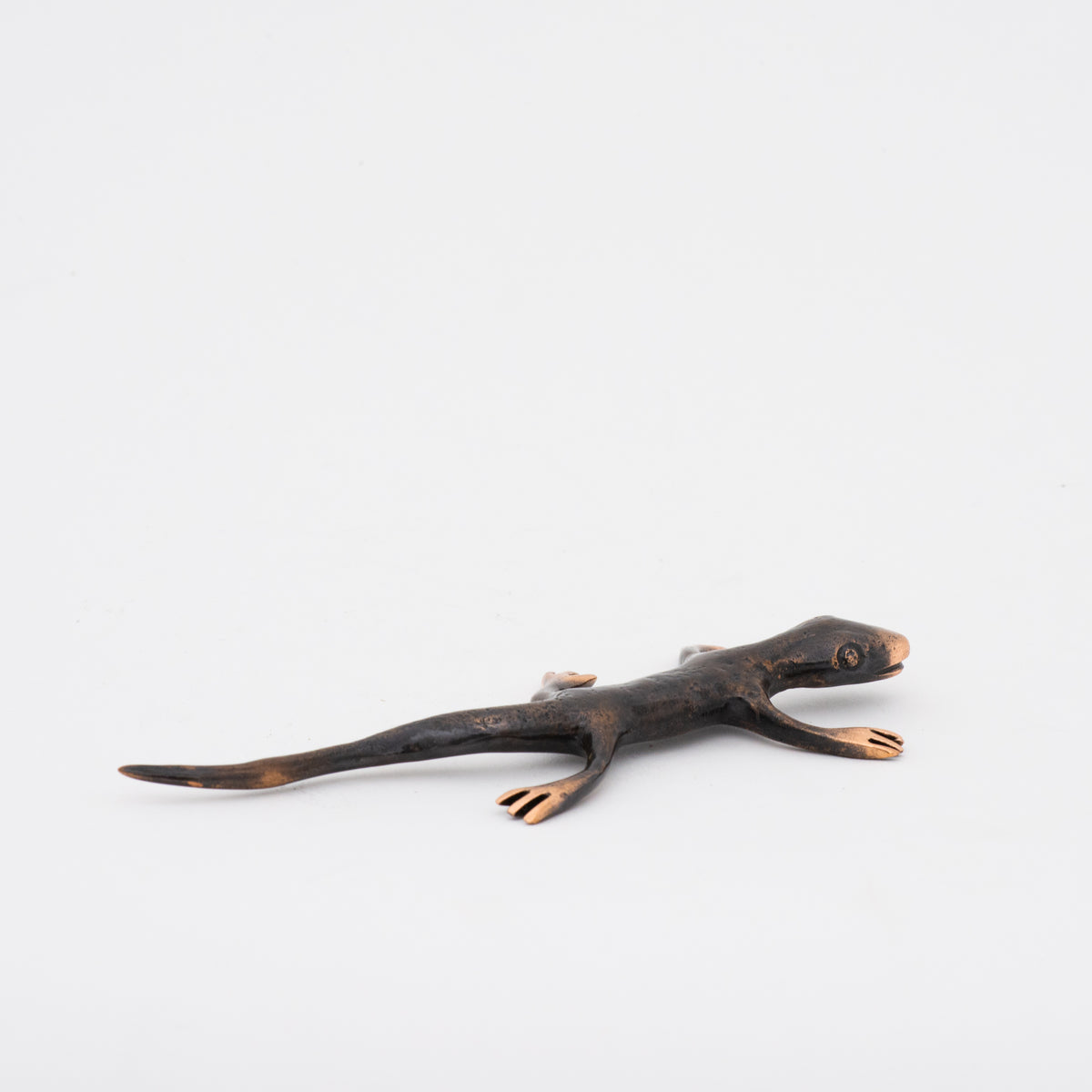Gecko in Bronze with Patina Paperweight