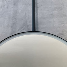 Capsula™ Ceiling Suspended Illuminated Mirror with Modern Anthracite Grey Frame