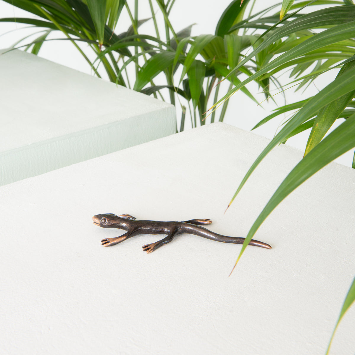 Gecko in Bronze with Patina Paperweight