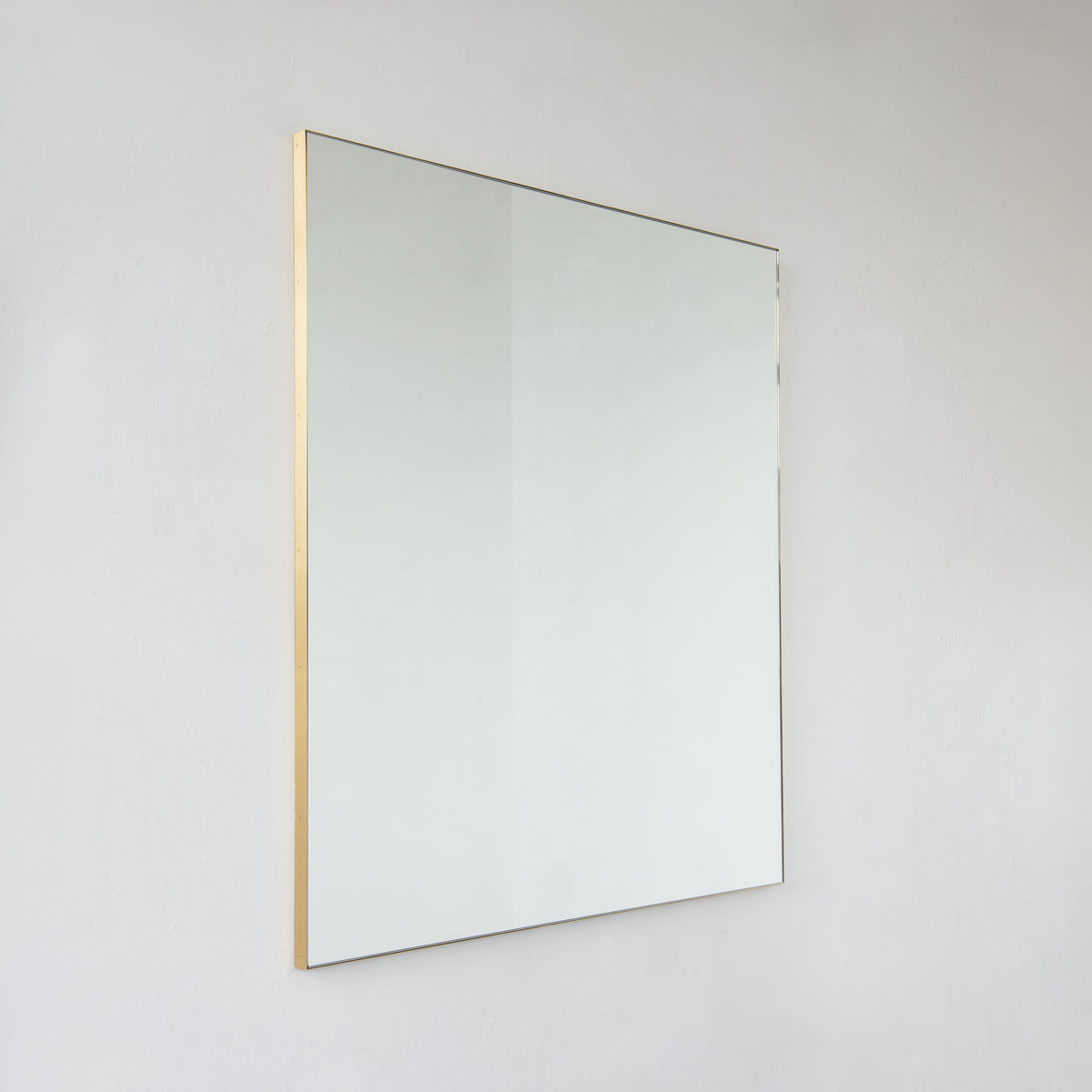 Oversized Quadris™ Rectangular Modern Mirror with Brushed Brass Frame
