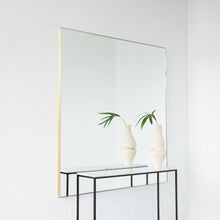 Oversized Quadris™ Rectangular Modern Mirror with Brushed Brass Frame