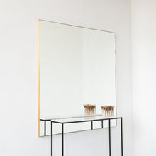 Oversized Quadris™ Rectangular Modern Mirror with Brushed Brass Frame