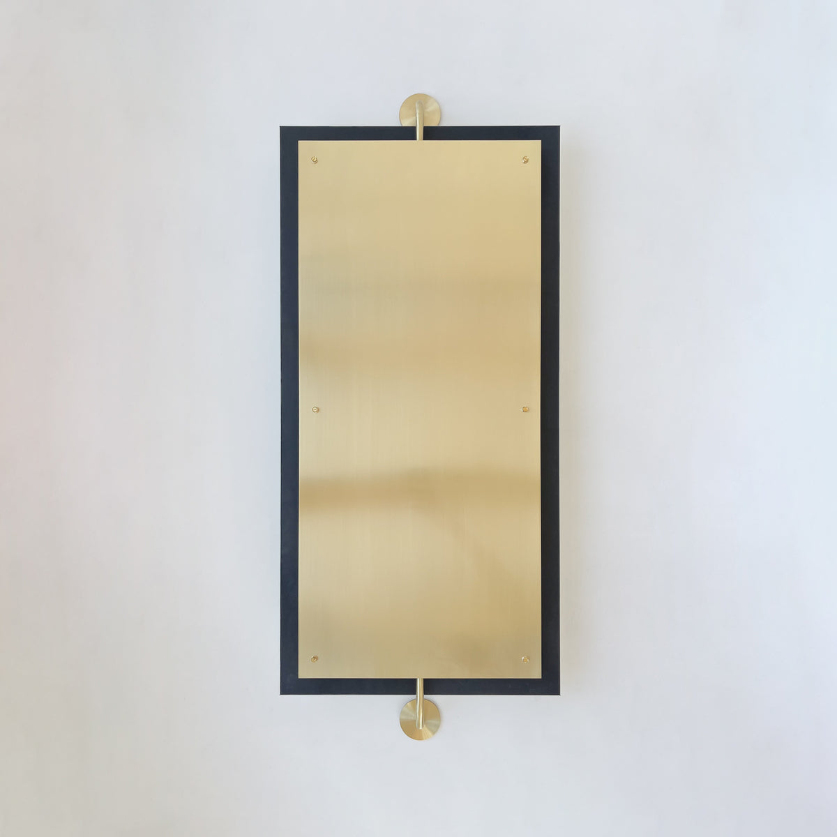 Vorso™ Wall Attached Rotating Rectangular Mirror with Brushed Brass Backing