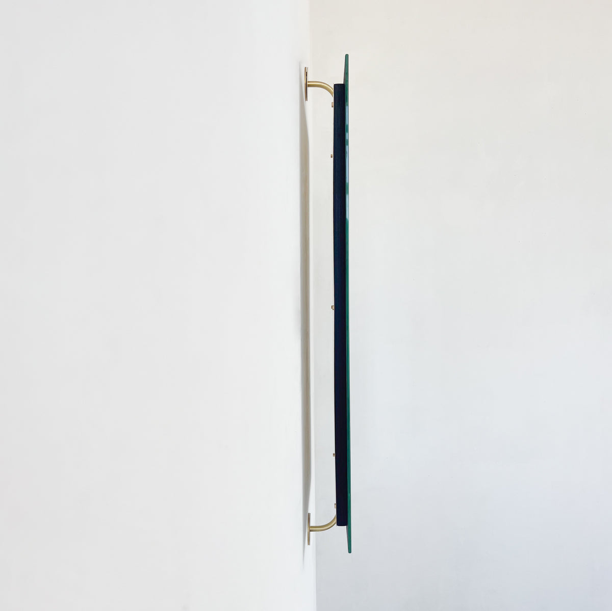 Vorso™ Wall Attached Rotating Rectangular Mirror with Brushed Brass Backing