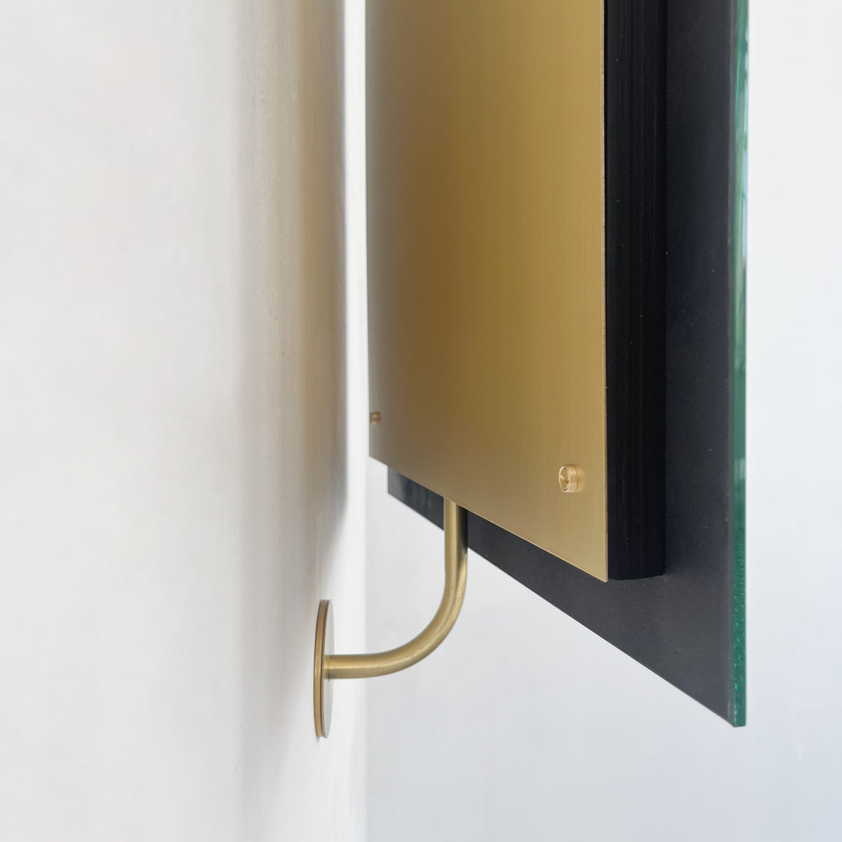 Vorso™ Wall Attached Rotating Rectangular Mirror with Brushed Brass Backing