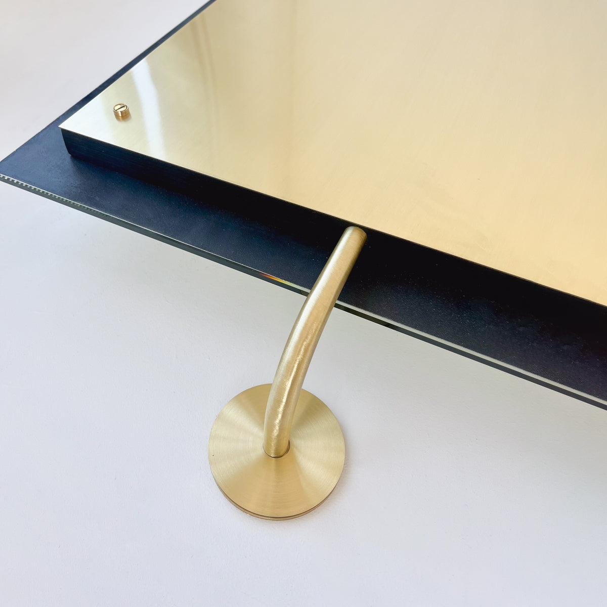Vorso™ Wall Attached Rotating Rectangular Mirror with Brushed Brass Backing