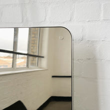 Quadris™ Ceiling Suspended Rectangular Mirror with a Bevel and a Nickel Plated Frame