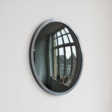 Orbis™ Round Black Convex Handcrafted Mirror with Blackened Metal Frame