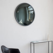 Orbis™ Round Black Convex Handcrafted Mirror with Blackened Metal Frame